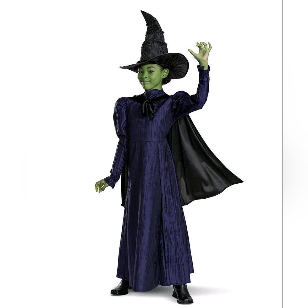 Wicked 2024 Musical Movie Kids New Deluxe Elphaba Halloween Costume